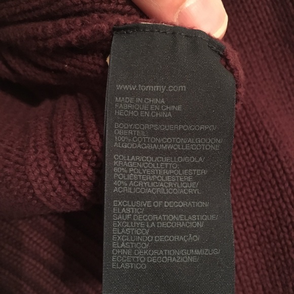 Tommy Hilfiger Mens Quarter Zip Red Pullover Sz S - Picture 8 of 8